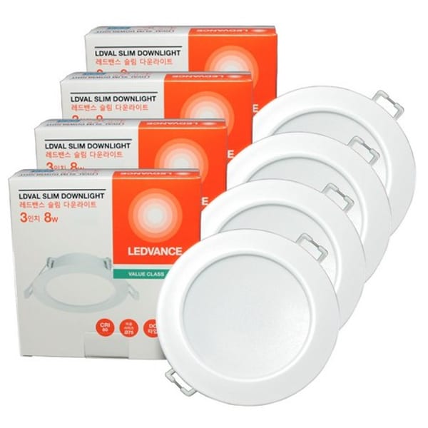 레드밴스 LED 다운라이트 3인치 8W 4개입